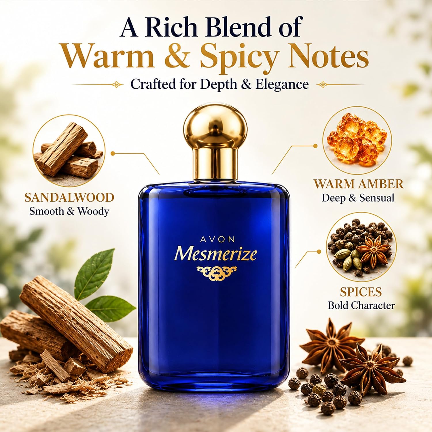 Avon Mesmerize Cologne Spray — Long-Lasting Cologne For Men With Sandalwood & Warm Amber — Classic Signature Mens Cologne, Perfume For Men, Everyday Wear & Gifting, 3.4 Fl Oz Travel Size