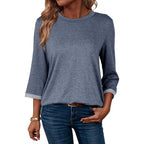Women's Shirts Lightweight 2026 Summer Fashion 3/4 Length Sleeve T Shirts Casual Crew Neck Basic Blouses