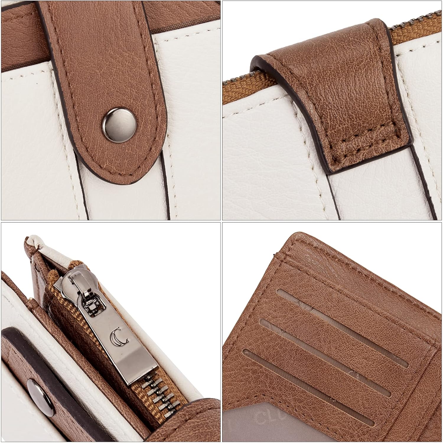 CLUCI Wallet for Women Leather Slim Womens Wallet Bifold Multi Card Holder Organizer Designer with Removable ID Window