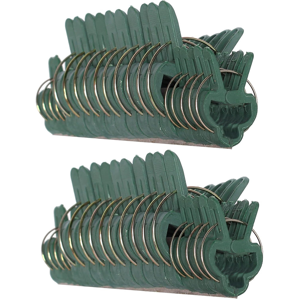 Plant Clips 40 Piece Green Gentle Gardening Plant & Flower Lever Loop Gripper Clips, Tool For Supporting Or Straightening Plant Stems, Stalks, And Vines, Garden Clips, By Rampro