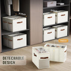 2 Pack Shoe Organizer For Closet, Foldable Shoe Storage With Adjustable | Farbic Shoe Storage Organizer Box Bin With Clear Cover, Fits Up To 16 Pairs, Shoe Storage Box For Closet, Entryway, Beige