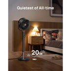 Dreo Fan For Bedroom, 120° Oscillating Standing Fans, Quiet Floor Fan With Dc Motor, 100Ft Pedestal Fans For Room, 9 Speeds, 4 Modes, 20Db, 120° Manual Vertical, 37-42" Adjustable Height, 8H Timer