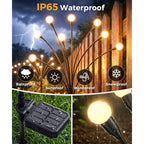 6 Pack Solar Garden Lights 48 Led, Solar Lights Outdoor Waterproof Ip65, Decorative Garden Lights Solar Powered For Yard Patio Pathway Decor, Outside Fairy Firefly Lights Garden Gifts