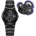 Citizen Women'S Eco-Drive Disney Villian Ursula Crystal Watch And Pin Gift Set In Black Ion Plated Watch, Black Dial (Model: Ga1075-68W)