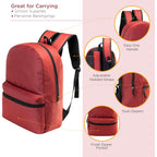 Moda West 17" School Backpacks For Kids - Backpacks In Bulk For Elementary, Middle, And High School Students, 10 Pack | Durable Nylon Bags With Adjustable Padded Straps & Front Pocket For Elementary, Middle & High School Students, Charity Drives