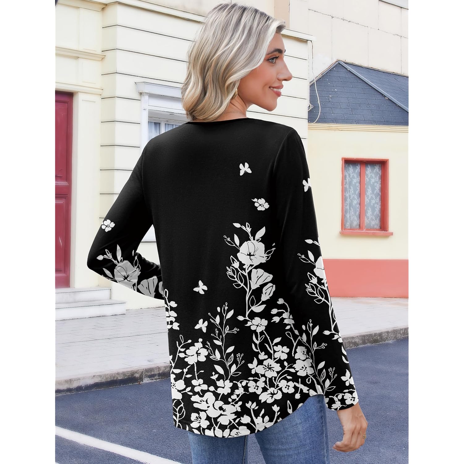 Zeagoo Womens Tops Long Sleeve Shirts Boho Tops For Women 2026 Fall Blouses Ladies Sweatshirts Spring Fashion Clothing