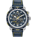 Citizen Men'S Eco-Drive Promaster Air Skyhawk Atomic Time Keeping Pilot Watch In Stainless Steel With Blue Leather Strap, Blue Dial (Model: Jy8078-01L)
