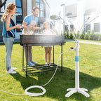 Stand Misters For Outside Patio, Standing Misters With Adjustable 46In Height, 5 Brass Nozzles And 26Ft Line, Standing Misting Cooling System For Bbq, Patio, Pool, And Outdoor Water Fun