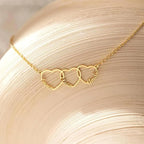 Ajiangwu Mothers Day Necklace with Names,18K Gold Plated Handmade Mom Necklace with Heart Custom Name Necklace Personalized Gifts for Women