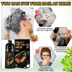 Hair Dye Shampoo 3 In 1 For Gray Hair, Herbal Ingredients Natural Shampoo Hair Dye For Women Men (Black)