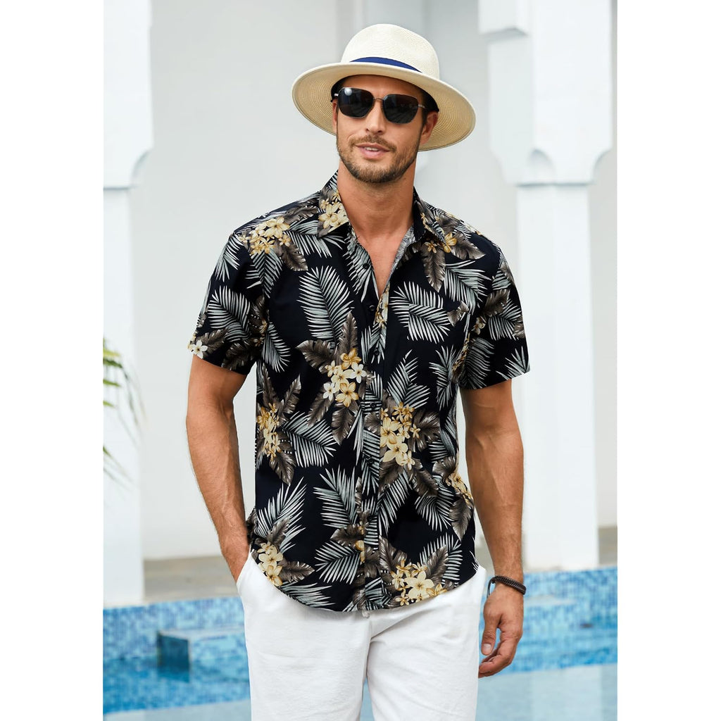 Hawaiian Shirt For Men Casual Summer Short Sleeve Beach Vacation Aloha Hawaii Button Down Shirt Holiday