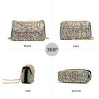 Rhinestone Clutch Purse, Sparkly Evening Bag With Chain For Women