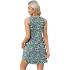 Ofeefan Womens Summer Dresses 2026 Loose V Neck Sleeveless Sundresses Swimsuit Coverup With Pockets Floral/Plain/Eyelet