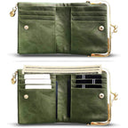 AOXONEL Womens Wallet Small Rfid Ladies Compact Bifold Leather Vintage Coin Purse With Zipper and Kiss Lock