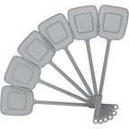 Mr.Siga Heavy Duty Long Handle Fly Swatter, Gray, 6 Pack | Fly Swatter For Indoors, Manual Fly Killer, Bug Swatter