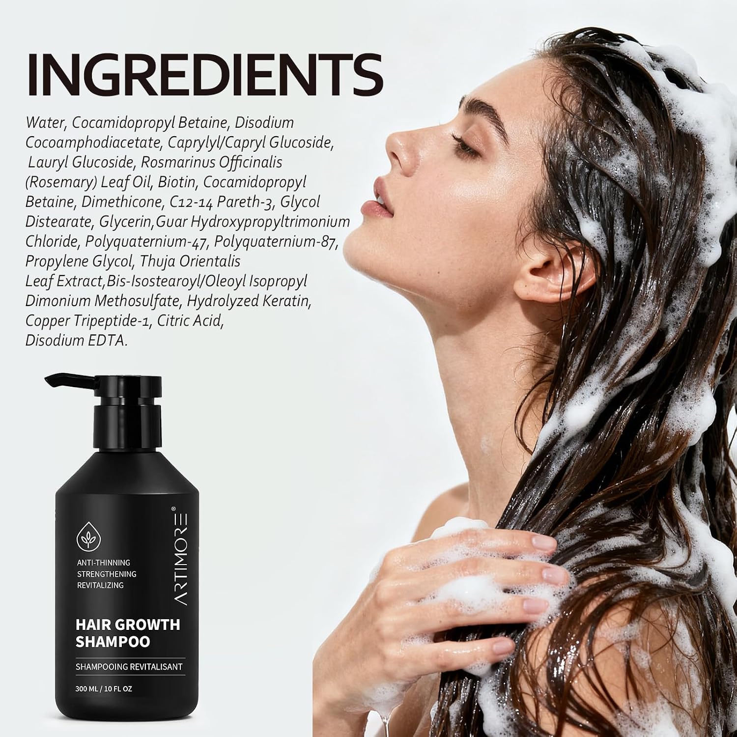 Biotin Rosemary Shampoo For Hair Growth, Strengthening For Thinning Hair Women & Men, Supports Scalp Health & Reduces Breakage (300Ml, Shampoo)