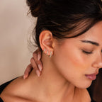 CZ Huggie Earrings for Women, Dainty Gold Earring Stacks 14K Gold Plated Small Huggie Hoop Earrings for Women Trendy Hypoallergenic Cute Unique Gold Earrings Set Fashion Gold Womens Jewelry