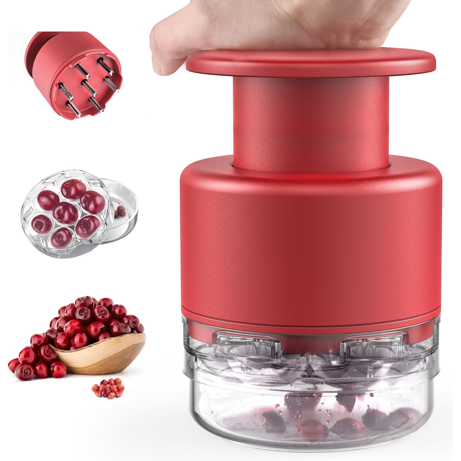 Cherry Pitter - Makmzoon Multi Cherries Corer Stainless Steel Pitter Tool Making Cherry Jam - 7 Cherries