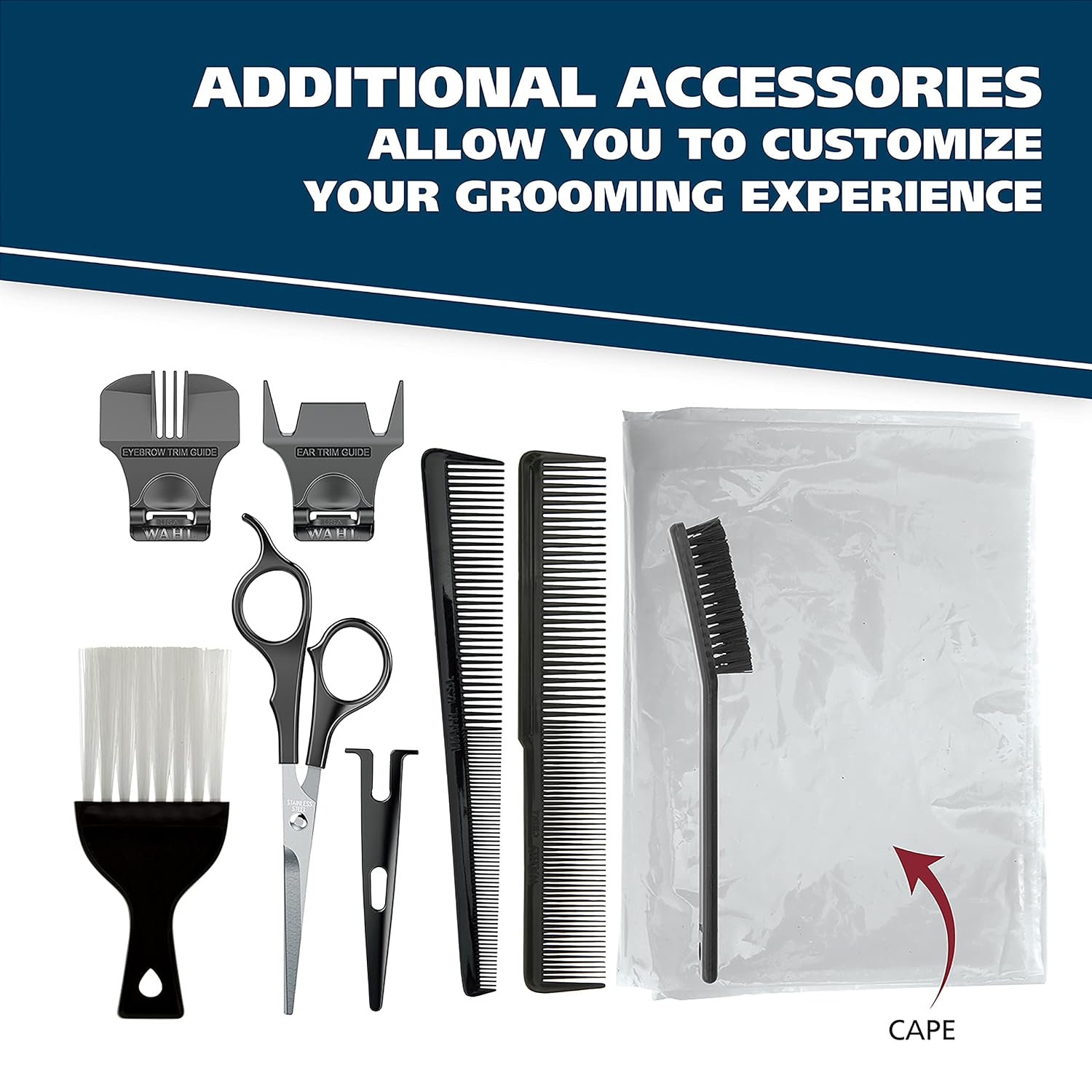 Wahl Clipper Usa Color Pro Complete Haircutting Kit With Easy Color Coded Guide Combs - Corded Clipper For Hair Clipping & Grooming Men, Women, & Children - Model 3029694