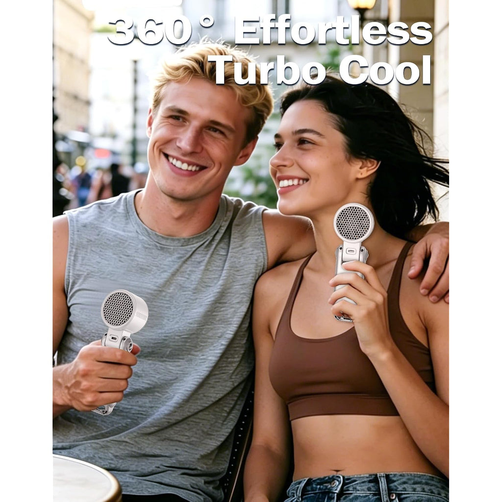 Portable Handheld Fan With Semiconductor Ice Cooling, [Instant Ice Relief], 4000Mah Rechargeable Mini Personal Fan, 5 Speeds, Quiet Usb Travel Fan For Outdoor, Commuting, Summer Heat
