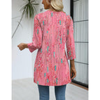 3/4 Length Sleeve Womens Tops Dressy Casual Plus Size V Neck Tunics to Wear with Leggings Side Slit Shirt