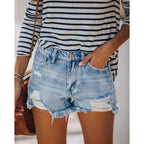 Jean Shorts for Women High Waisted Distressed Denim Shorts Stretchy Ripped Summer Hot Short