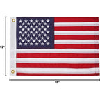 Syii American Flag 12X18 Inches, Embroidery 50 Stars Ensign Nautical Us Boat Flags With 2 Brass Grommets, Heavy Duty Nylon Outdoor Banner For Marine Yacht Utv