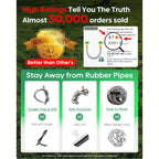 Short Metal Garden Hose 3 Ft With Female To Female Connector， Stainless Steel Small Leader Hose For Hose Reel, Long, Flexible, Lightweight & Heavy Duty Water Pipe, Outdoor Water Hose Extension Adapter