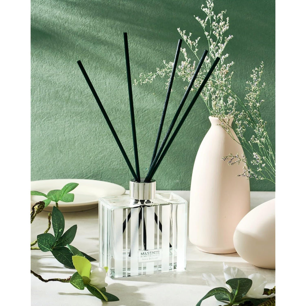 M&Sense Cinnamon Vanilla Reed Diffuser Set - 7.04Oz Scent Diffusers For Home, Natural Essential Oil Diffuser With Sticks, Housewarming Diffuser Gift For Bathroom Bedroom & Office