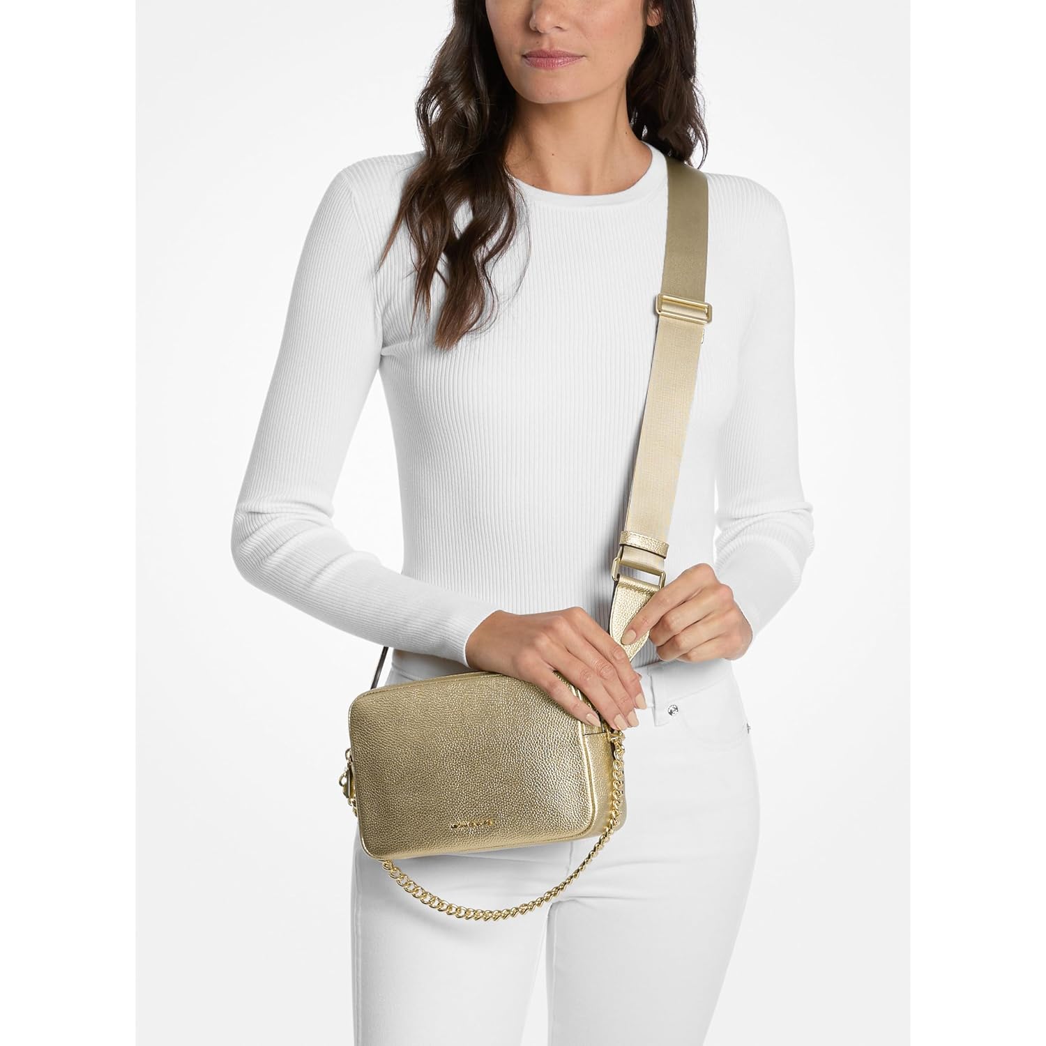 Michael Kors Bryant Medium Double Zip Chain Camera Crossbody Bag