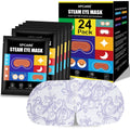 24 Pack Steam Eye Masks For Dry Eyes, Self Heated Steam Warm Eye Mask, Disposable Heated Eye Mask For Dark Circles, Puffy Eyes, Relief Stress Eye Fatigue (Unscented)
