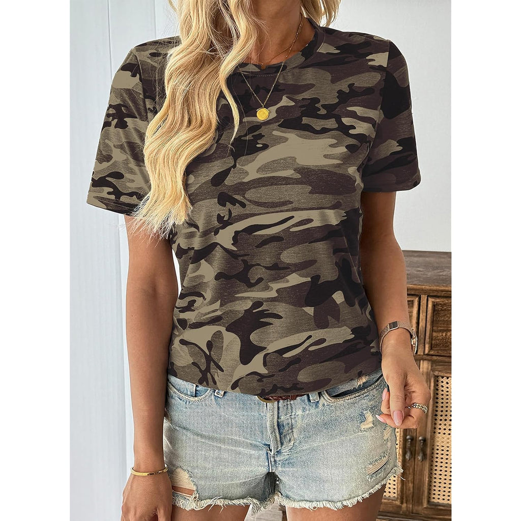 EVALESS Womens Summer Tops Casual Graphic Tees Crewneck Short Sleeve Shirts Spring 2026 Fashion T Shirts
