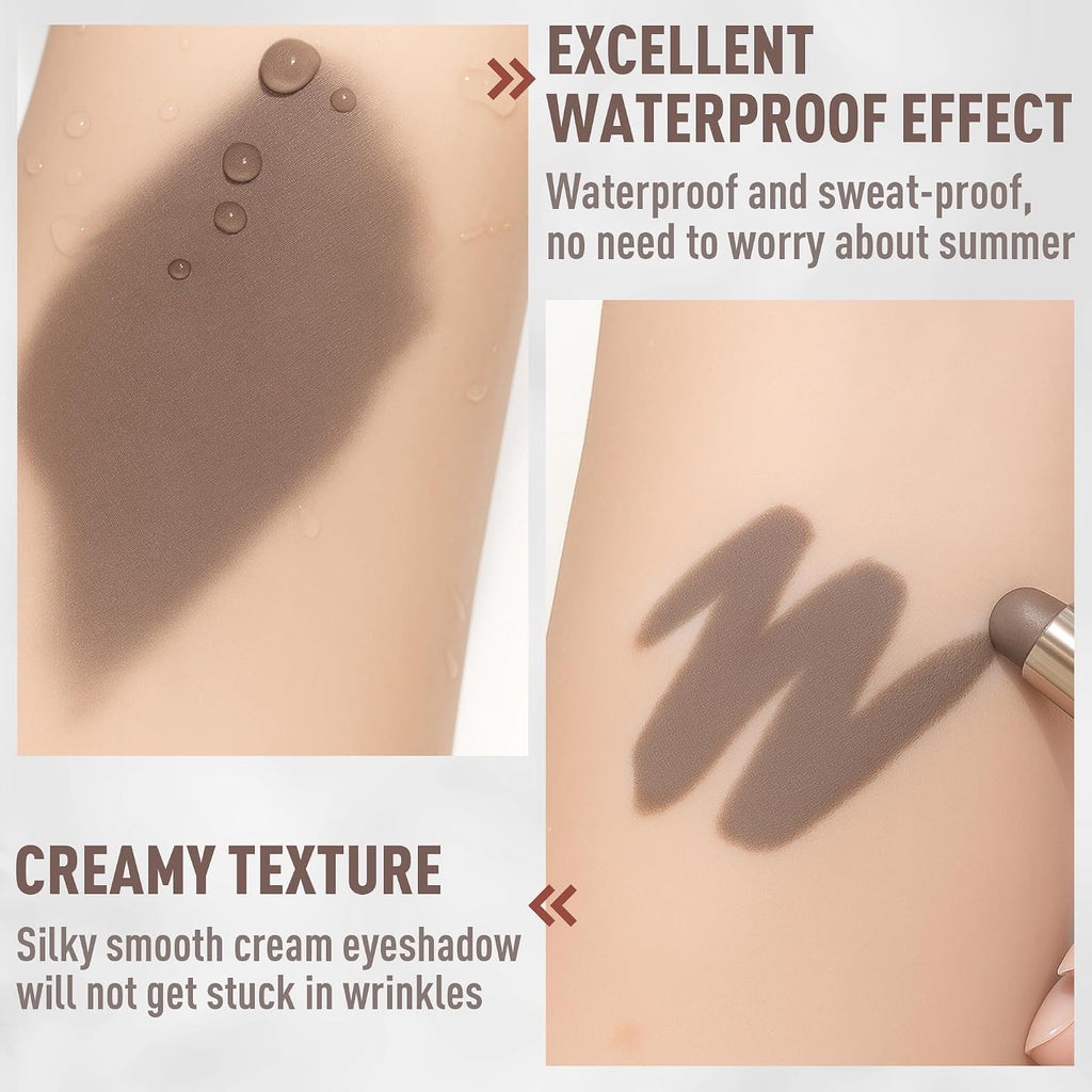 Fv Matte Cream Eyeshadow Stick Waterproof, Long-Lasting Cream Eye Shadow Sticks, High Pigment Easy To Apply Eyeshadow Makeup With Built-In Smudger Stone Matte