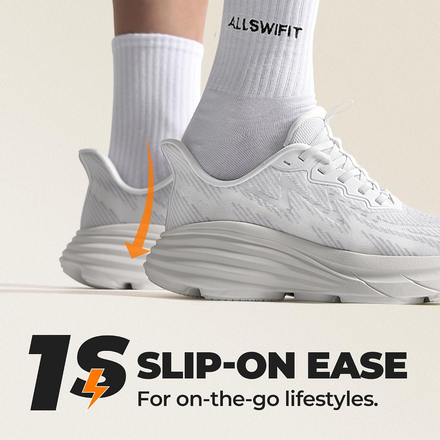 Allswifit Women'S Slip On Walking Shoes Hands-Free Cushion Running Tennis Activesolid Non-Slip Comfortable Workout Gym Athletic Fashion Sneakers