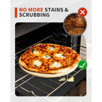 Oven Liners for Bottom of Oven - 2 Pack Large Heavy Duty Oven Mats, 17"x 25" Reusable Matt Liner for Electric, Gas, Toaster Ovens & Grills, BPA & PFOA Free, Kitchen Essentials, Black