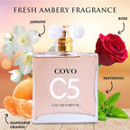 URBAN COLLECTION Covo C5 for Women Eau De Parfum 3.3 fl oz- Pure Femininity in a Bottle - Delicate Floral Scents of Jasmine and May Rose - Cruelty-Free Perfume Precious Gift for Women