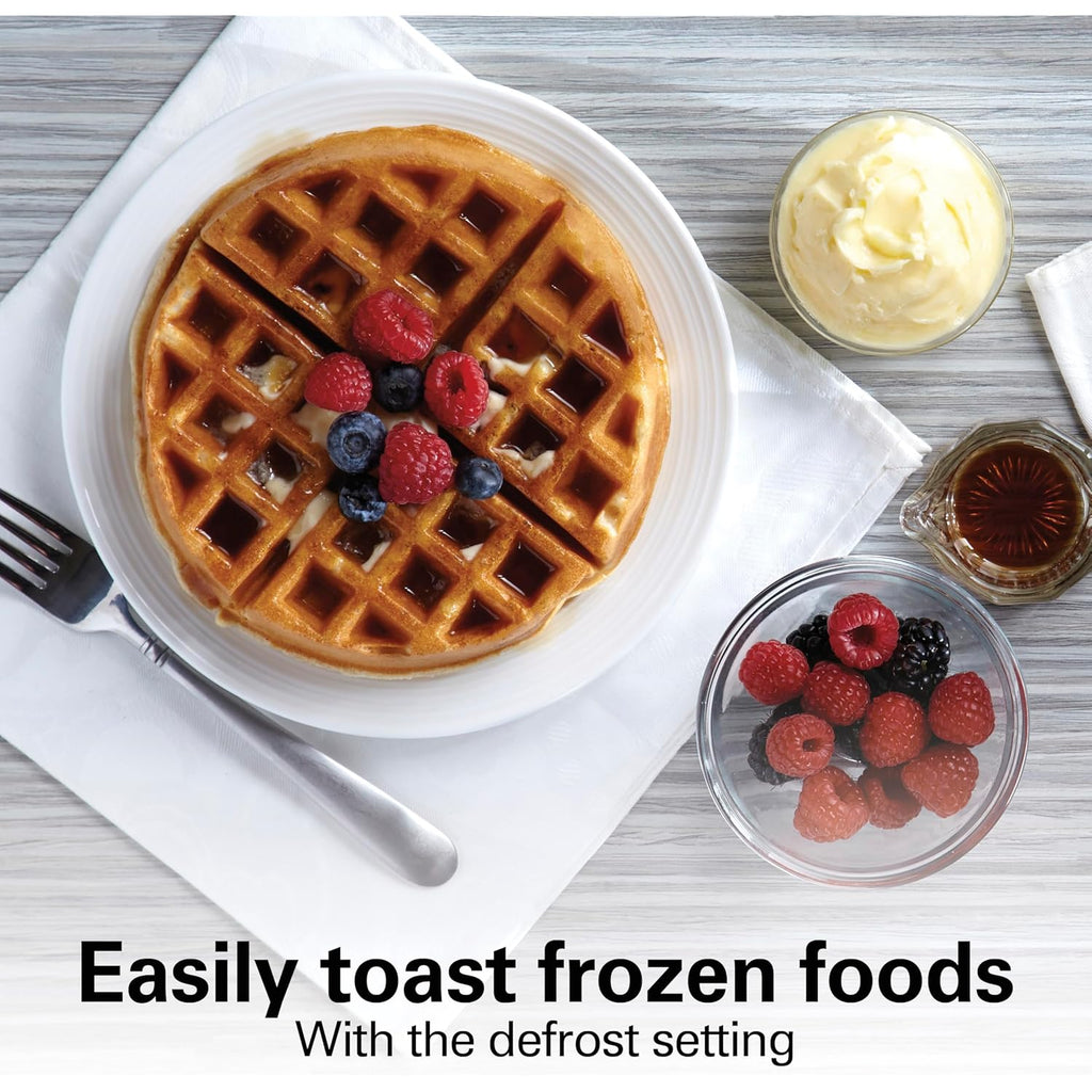 Hamilton Beach 2 Slice Extra Wide Slot Toaster with Bagel & Defrost Settings, Shade Selector with 7 Browning Levels, Toast Boost, Auto Shutoff, Black & Stainless Steel (22633)