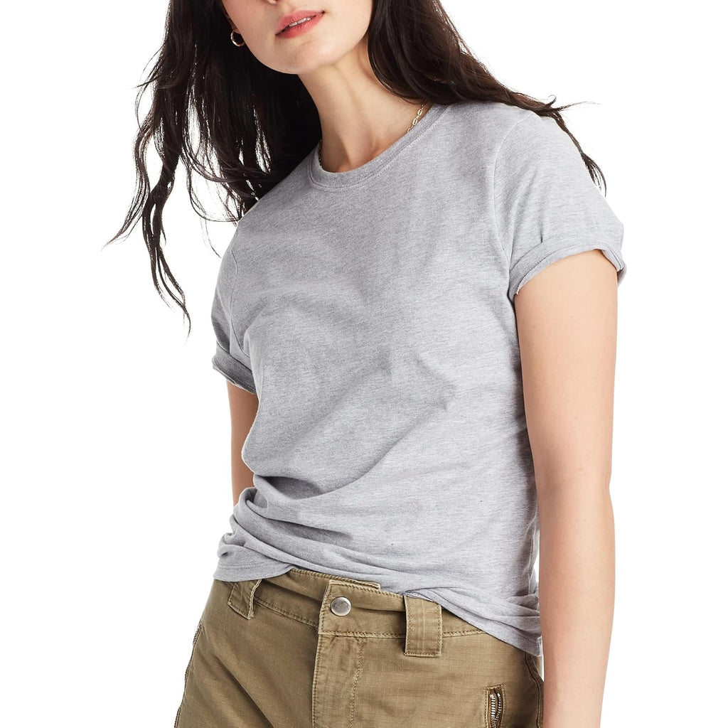 Hanes Women's Perfect-T Crewneck T-Shirt, Lightweight Cotton Short Sleeve Tee for Women