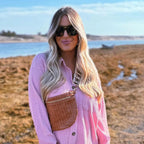 The Fiona | Woven Bum Bag | Stylish Woven Crossbody Bag | Adjustable Strap For Travel Festivals & Everyday