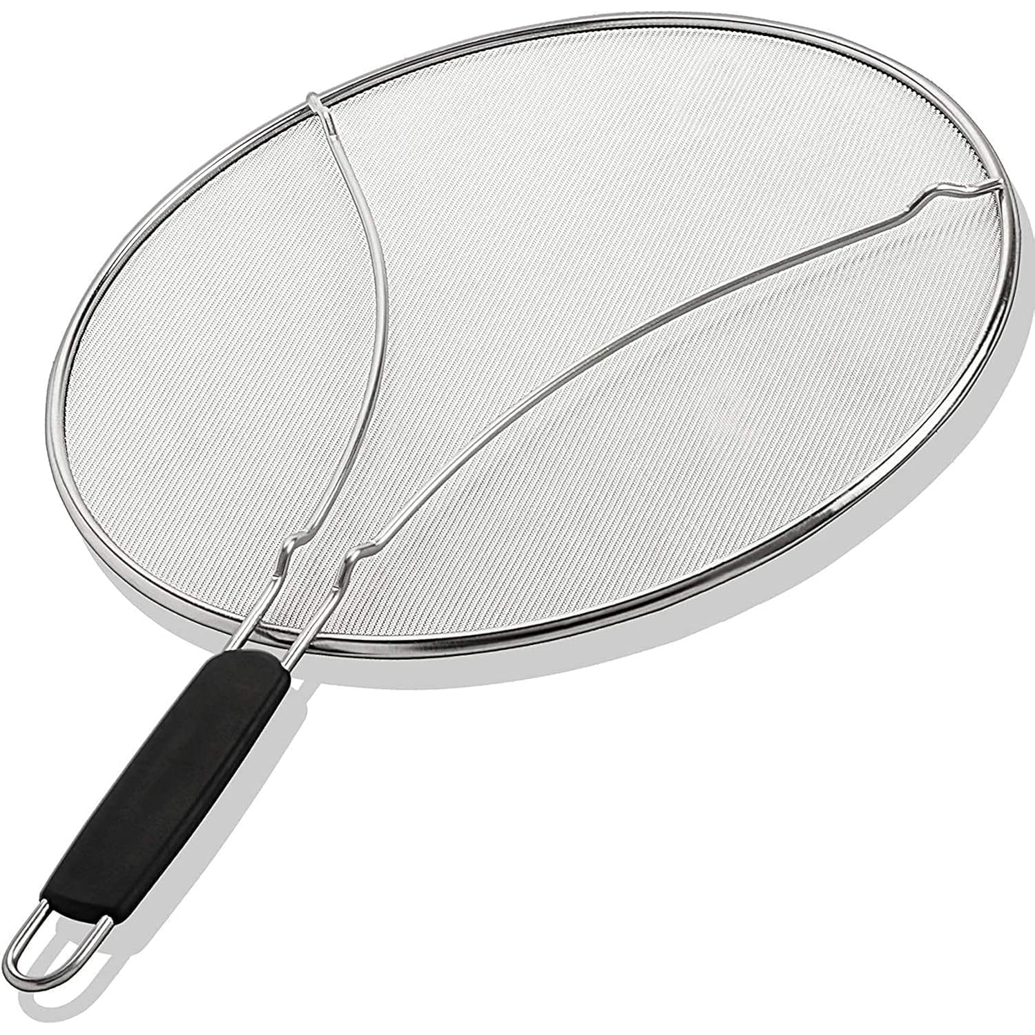 Splatter Screen For Frying Pan - 13 Inch Stainless Steel Grease Splatter Guard - Cover Oil Splash When Sizzling Bacon, Cooking Fried Chicken Or Popcorn