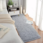 Soft Runner Rugs For Bedroom Living Room Plush Fluffy Rug 2X6 Feet, Shag Furry Area Rug Carpet Non Shedding For Nursery Children Kids Girls Room Home Decorative, Grey