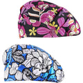 2 Pack Women's Adjustable Cotton Bouffant Working Cap, Working Hats with Sweatband,Multi Color Set 24