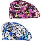 2 Pack Women's Adjustable Cotton Bouffant Working Cap, Working Hats with Sweatband,Multi Color Set 24