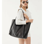 Oversize Pu Leather Tote Women Weekender Bag Shopper Handbag Travel Purse