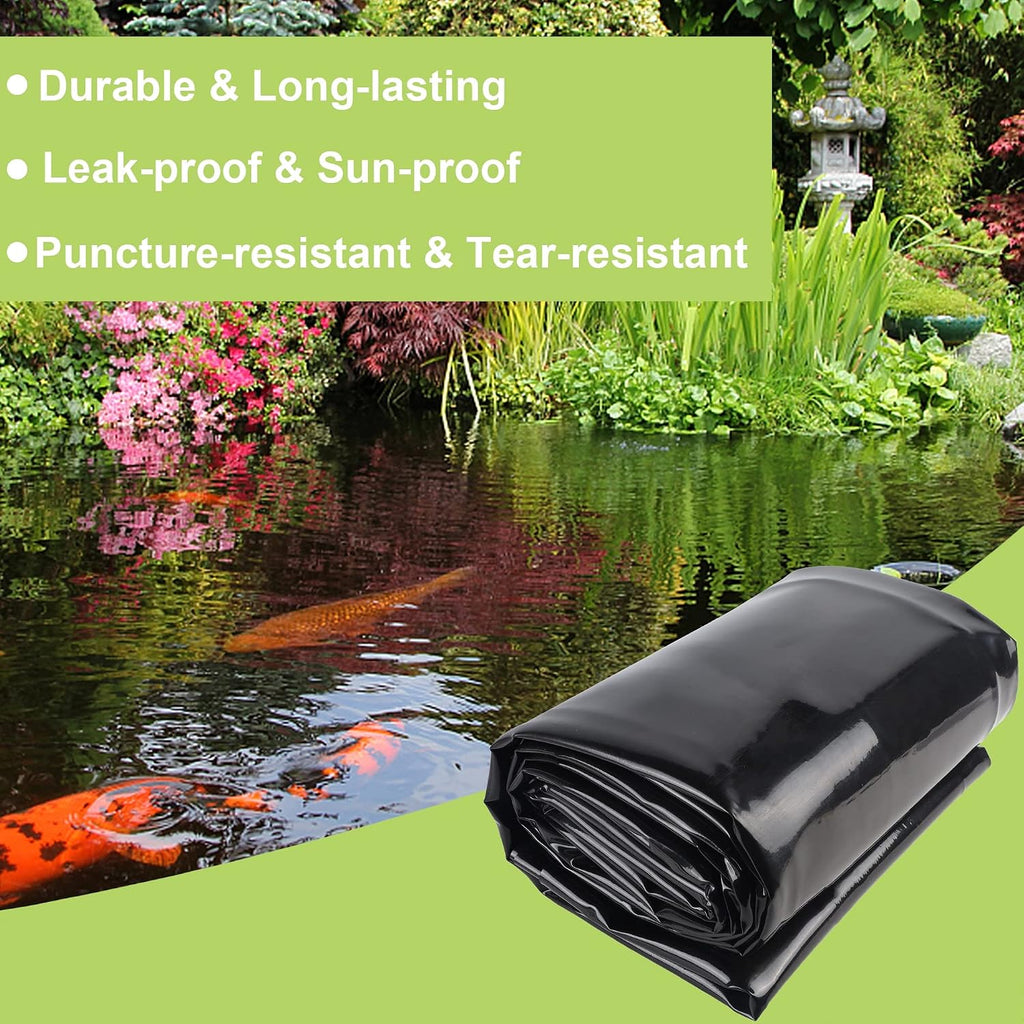 Adroiteet 10 X 15 Ft Pond Liner, 20 Mil Hdpe Pond Liners For Outdoor Ponds | Fish Pond Aquaculture Koi Ponds For Garden Landscape Fountain Waterfall