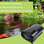 Adroiteet 10 X 15 Ft Pond Liner, 20 Mil Hdpe Pond Liners For Outdoor Ponds | Fish Pond Aquaculture Koi Ponds For Garden Landscape Fountain Waterfall