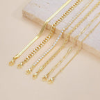 DEARMAY 14K Gold Plated Ankle Bracelets for Women Waterproof - Dainty 6Pcs Anklets Layered Cuban Link Chain Herringbone Cute Anklets Set Pack Summer Beach Jewelry Gift for Women Teen
