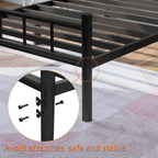Zizin Twin Size Metal Bed Frame With Headboard & Footboard 14 Inch Metal Platform Mattress Foundation Support With Steel Slat, Under Bed Storage, No Box Spring Needed