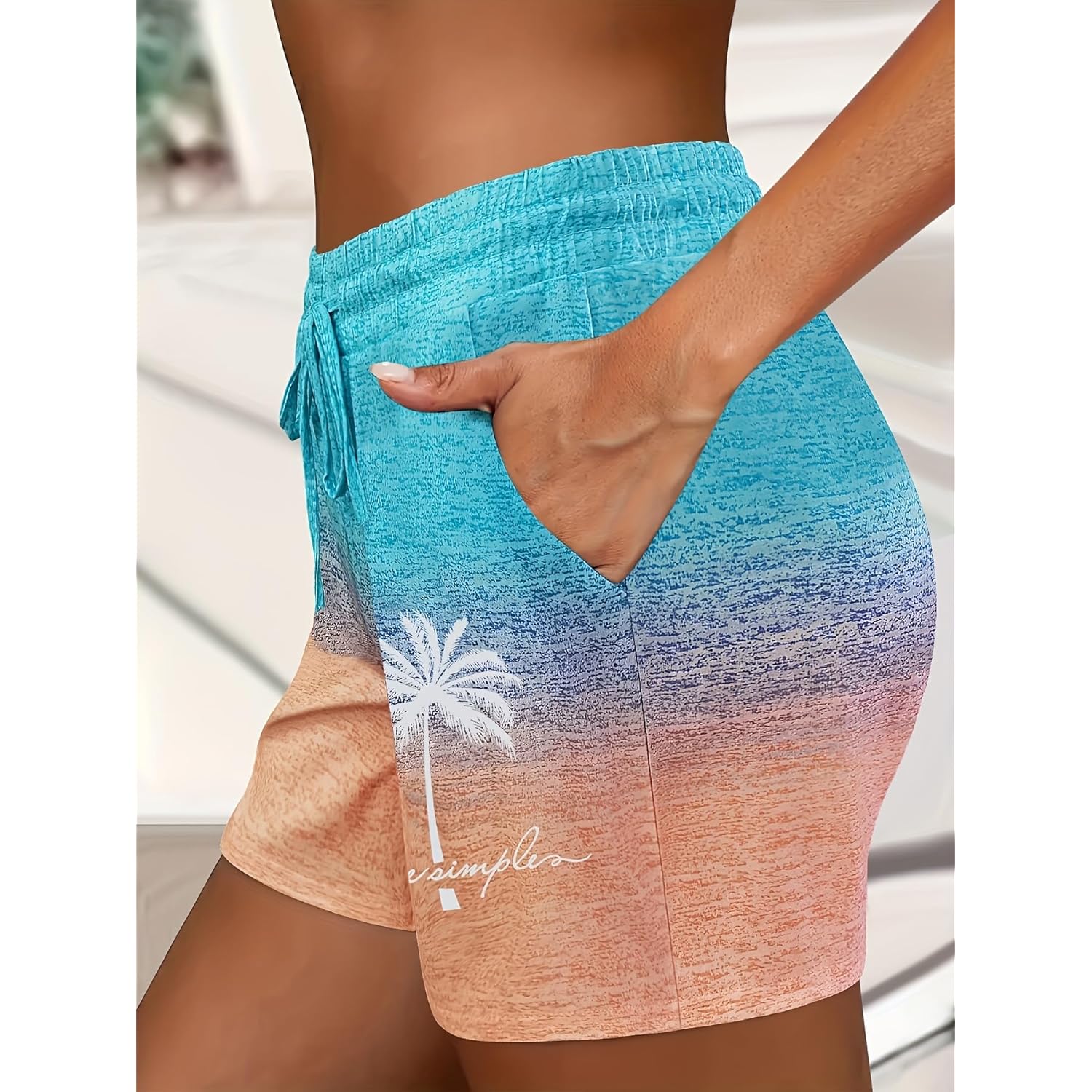Sweat Shorts for Women Summer Beach Casual Drawstring Shorts Running Short Workout Lounge Shorts with Pockets