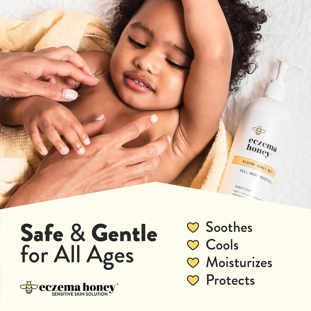 Eczema Honey Oatmeal Body Lotion - Hand & Body Cream For Eczema Relief - Natural Dry Skin Repair (16 Oz)